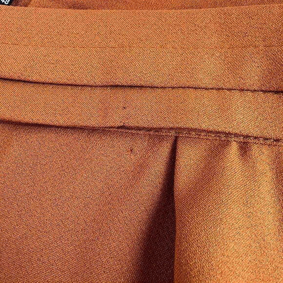 NWT Pretty Little Thing Rust Pleat Detail Wide Leg Trouser 16/Polished Boho Chic - Picture 5 of 13